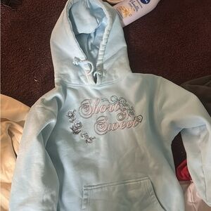 Light Blue Hoodie with Embroidered Detail